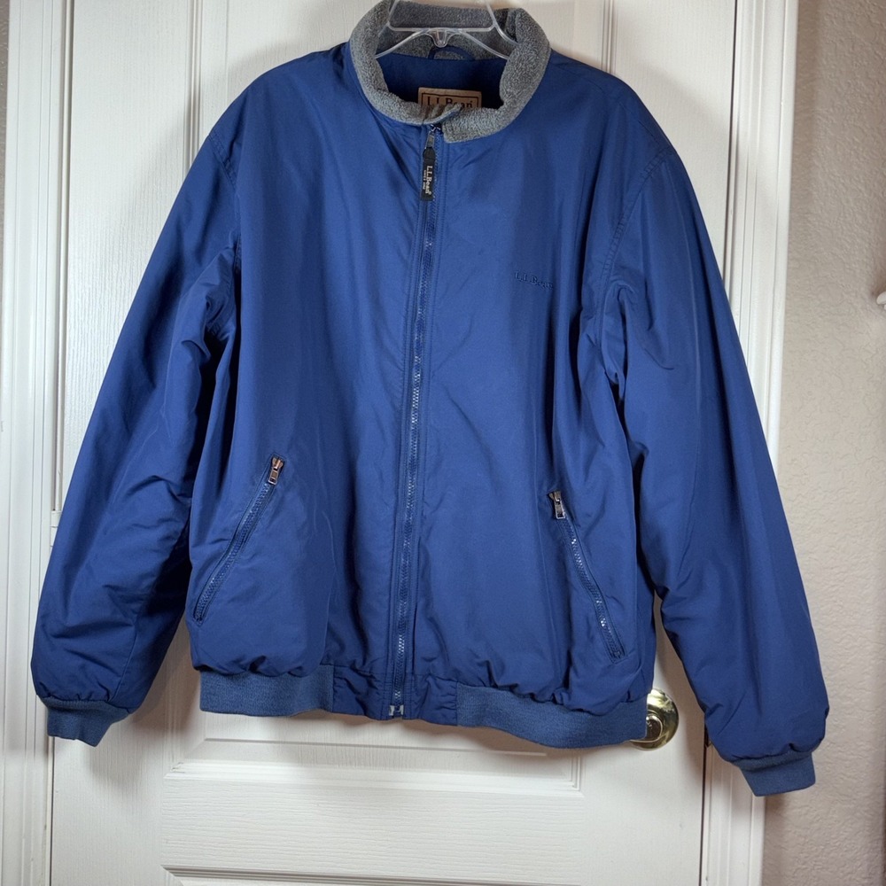 L.L. Bean Jacket Mens XL Blue Full Zip Insulated Lightweight Outdoors Winterwear